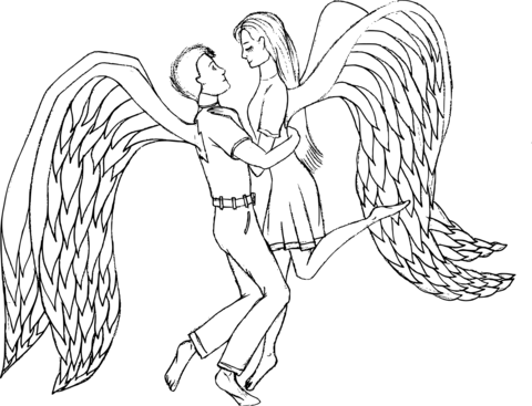 Love Of Angels Coloring Page